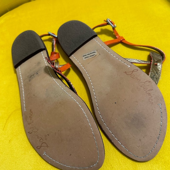 Sam Edelman Gigi Orange Snake Skin Sandal, size 9 - Picture 3 of 5